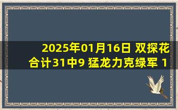 2025年01月16日 双探花合计31中9 猛龙力克绿军 1胜15负之后连克强敌迎2连胜